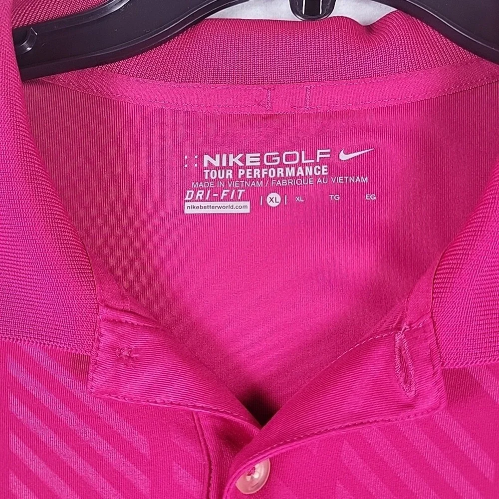 Nike Golf Tour Performance Polo Pink Men's Size XL Soft Stretch Quick Dry‎
